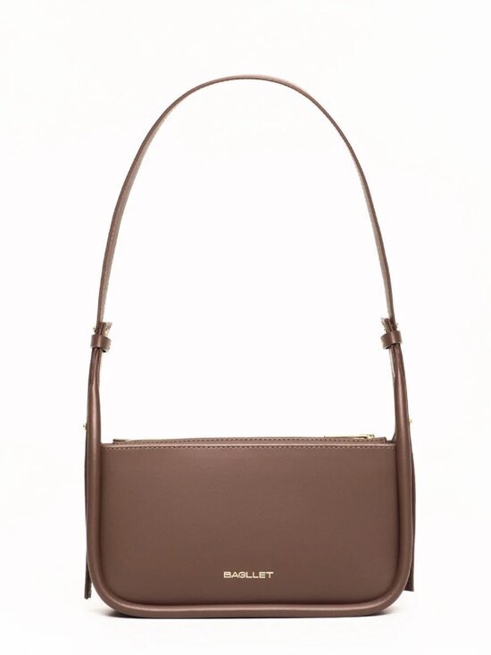 Bagllet Handbags - BAGLLET BG136 Chestnut Italian Leather Baguette Crossbody Bag